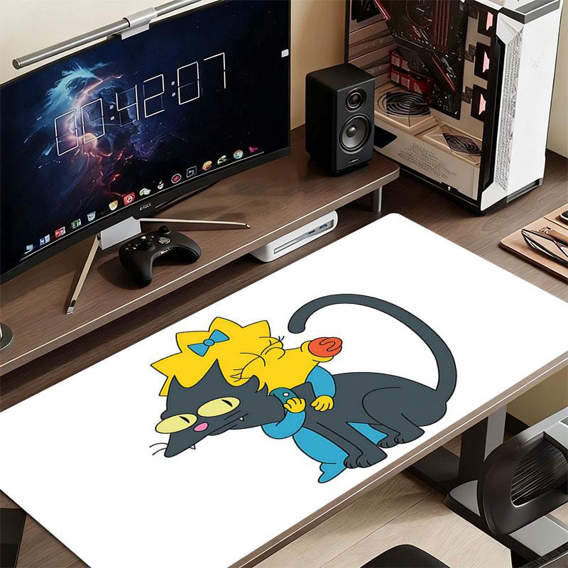 Maggie Simpson Mouse Pad, Large Gaming Desk Mat, Non-slip XXL Mousepad for Laptop & Tablet, Mini PC Playmat with Stitched Edges