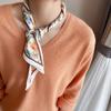 Spring/Summer Fashion Headbands For Women Flower Print Lightweight Scarf Streamer Soft Satin Neckerchief Elegant Hair Scarf