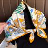 Spring Summer Korean Luxury Women 90X90cm Square Scarf Print Fashion Hair Band Shawl Ribbon Wrap Neckerchief Hairband Bandanna