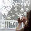 Рождественская наклейка на стену в виде снежинки, набор оконных стеклянных наклеек, украшение для дома