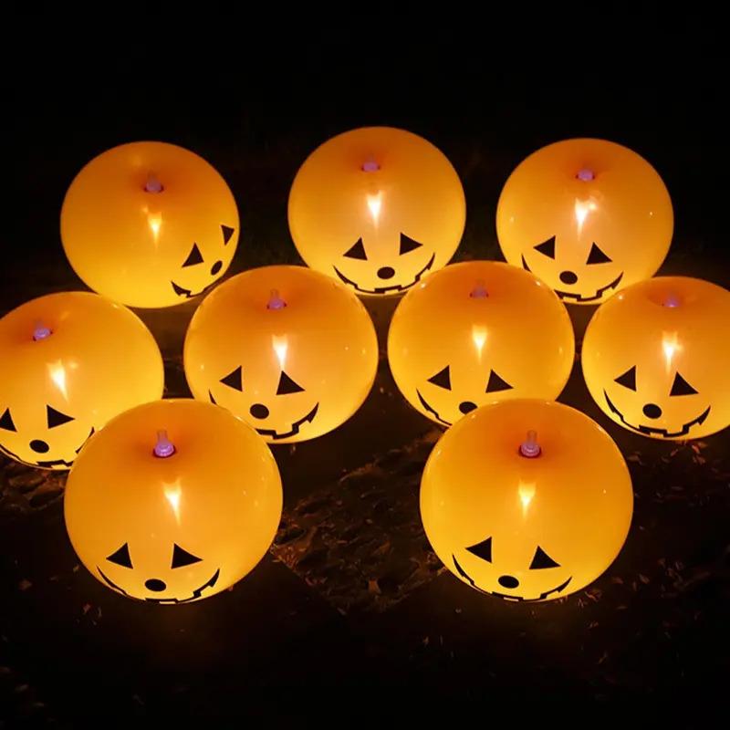 Set of 5 LED Pumpkin Balloon Lights – Halloween Party Decorations