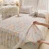 Skin-Friendly Quilted Two-in-One Fitted Sheet Bed Skirt Lace Lace Non-Slip Bedspread Mattress Cover