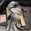 Женский зимний шарф из искусственного кашемира - Белый мохеровый шарф-снуд