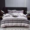 BATANUV Grey White Plaid Four-Piece Bedding Set