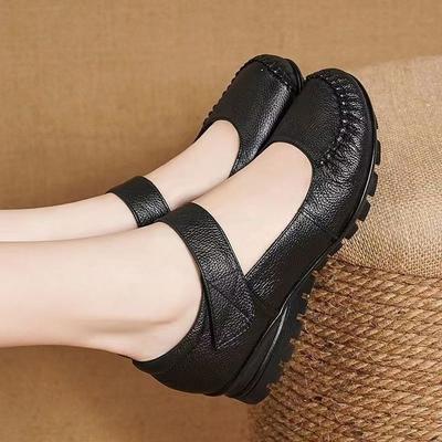 Удобная женская обувь на плоской подошве, мокасины Мэри, балетки, повседневные черные лоферы, женская обувь больших размеров