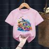 Kawaii Girls tshirt Interesting Marine Life Turtle Animal Print T shirt Kids Cute girls Clothing Summer Pink Tshirt  Wholesale