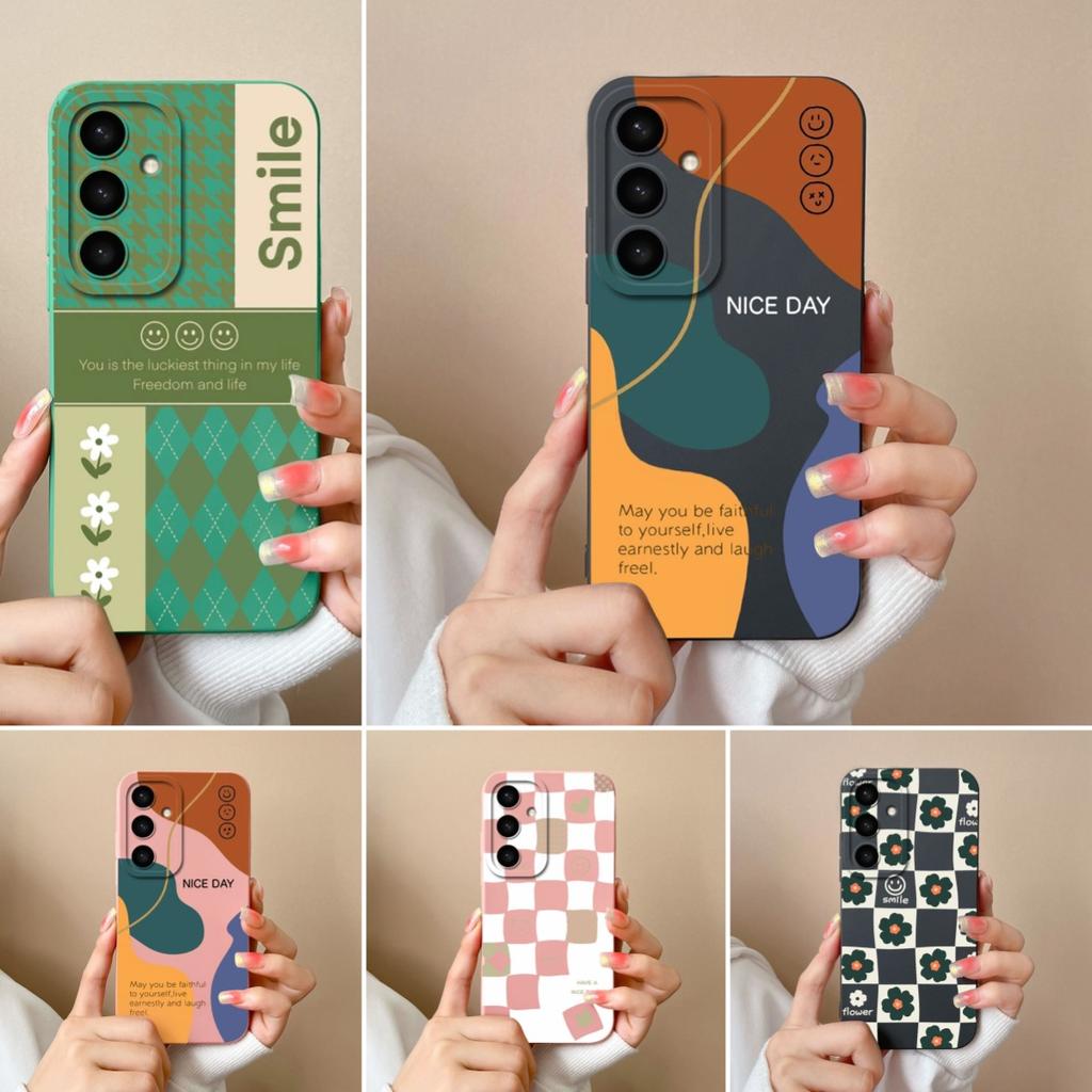 Чехол для телефона Samsung A05 A36 A56 A26 S25 Plus Ultra F14 A05S A16, модный чехол с рисунком в клетку, силиконовый модный эстетический чехол, защита для Samsung