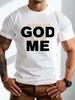 Большая мужская летняя футболка с принтом 'God' с коротким рукавом, модный повседневный топ для повседневной жизни, больших размеров