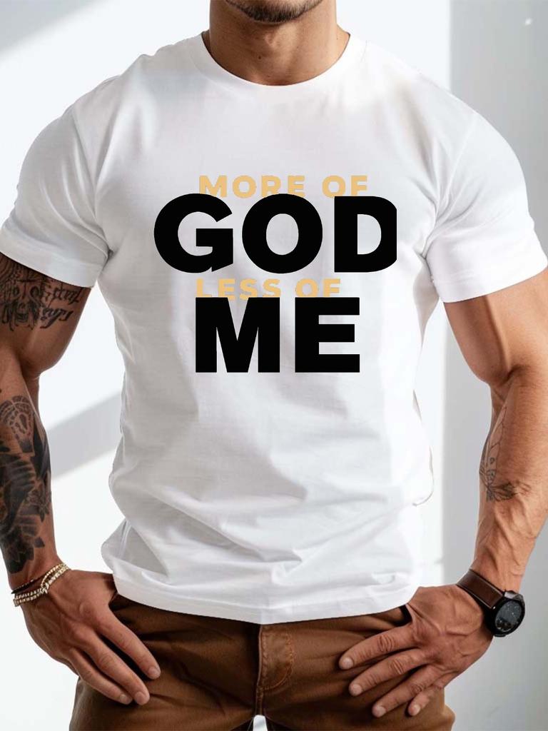 Большая мужская летняя футболка с принтом 'God' с коротким рукавом, модный повседневный топ для повседневной жизни, больших размеров