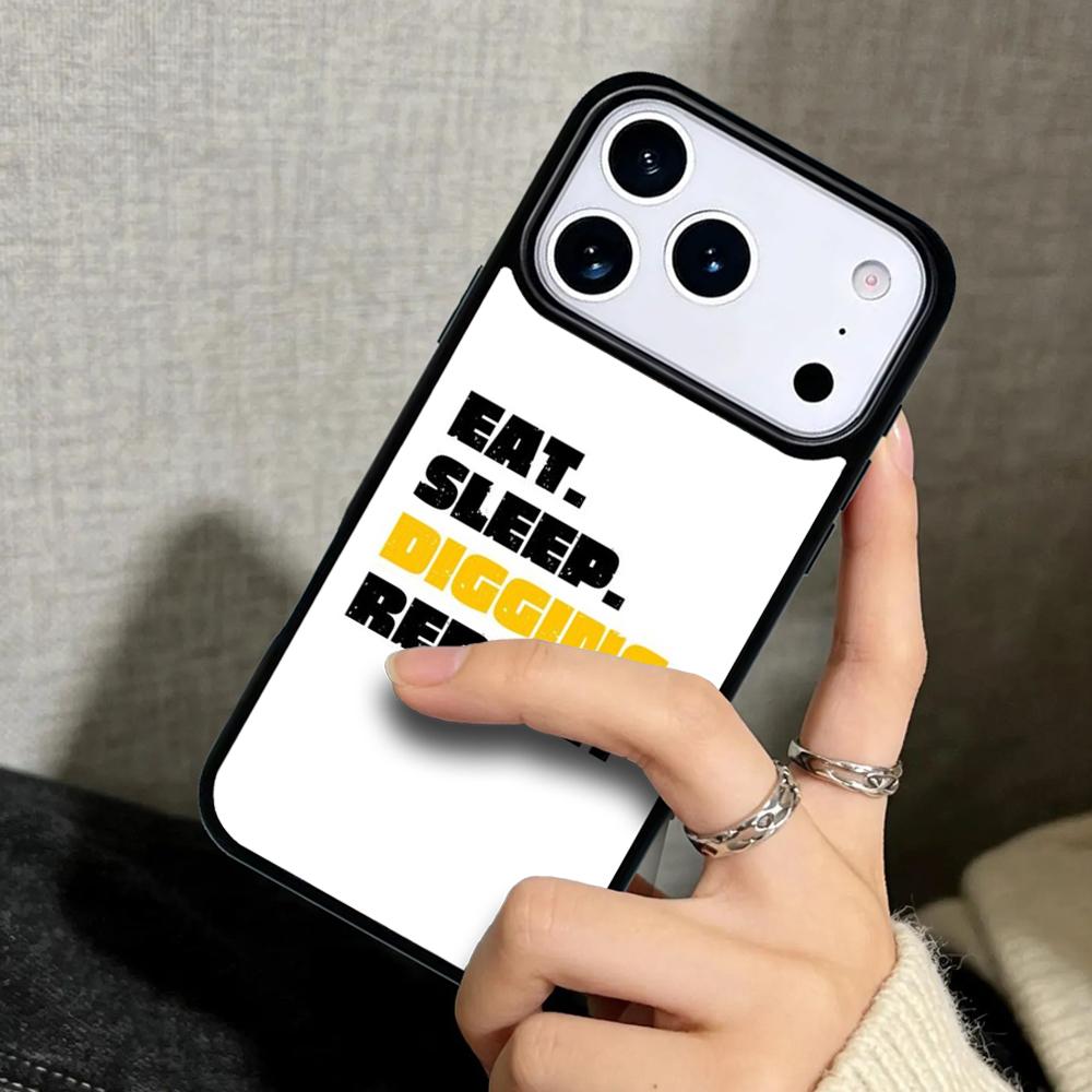Capa Case for iPhone 17 Air 16 Pro Max 15 Plus 11 13 Mini 14 12 Back Phone Cover Excavator