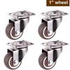 4pcs Mini Small Heavy Duty Casters Wheels 25mm Rubber Castors Swivel Furniture