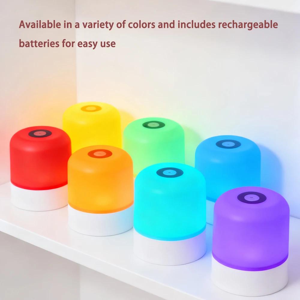 RGB Touch Control Dimmable Desk Lamp Rechargeable Plug In Bedside Night Light For Bedroom Reading Decor