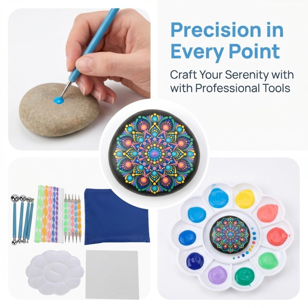 20PCS Precise Tip Mandala Dotting Tools Flexible Use Rock Coloring Sticks Graffiti Design