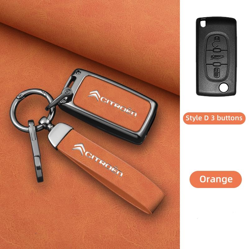 ALC1 Zinc Alloy Leather Car Key Case Cover For Citroen C1 C2 C3 C4 C5 C6 C4L Berlingo Picasso Jumpy Nemo Aircross Sega C5 X Accessori