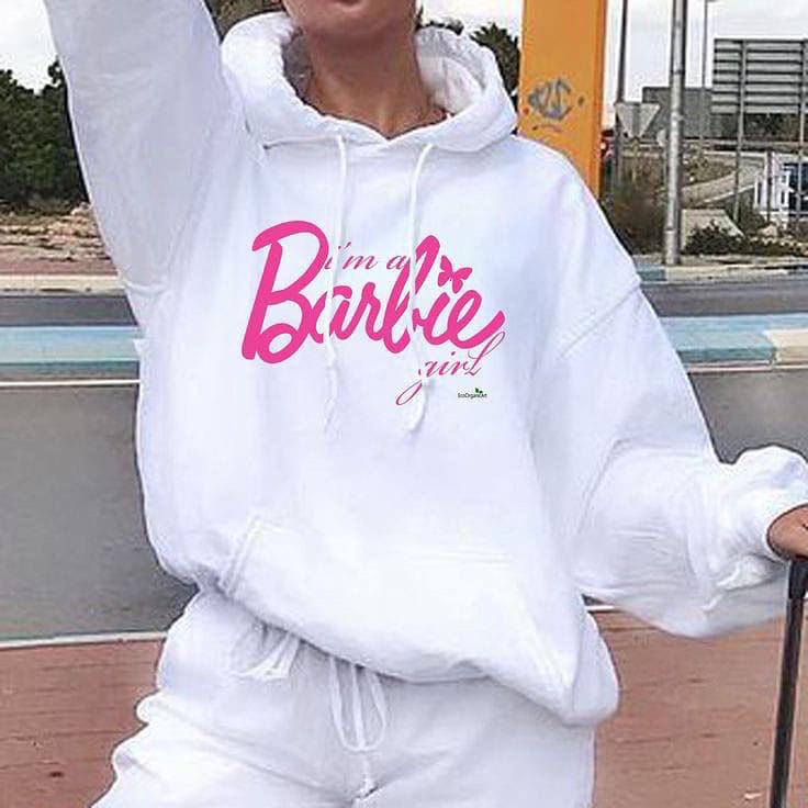 Универсальная толстовка с капюшоном с принтом Барби - Популярный европейский и американский стиль