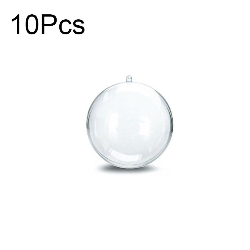 10шт DIY прозрачные рождественские елочные шары пластиковые заполняемые безделушки декоративная сфера