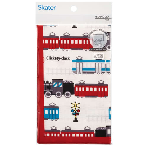 Skater Children's Lunch Cloth, 43x43cm, Made in Japan, Train Design, KB4-A