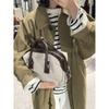 Новая женская сумка-тоут, сумка-тоут Niche High-end Light Luxury Linen Contrast Color Bowling Leather Casual Bag For Women
