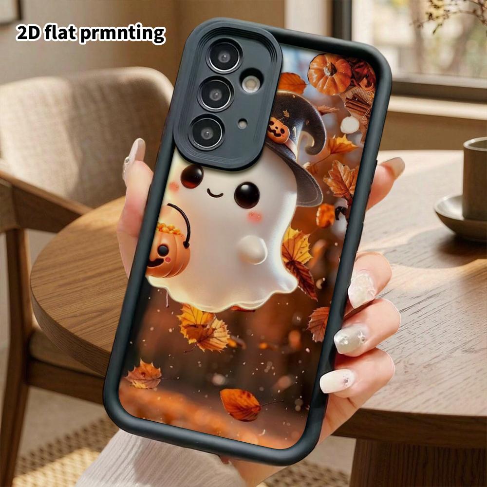 Phone Case: 2D Flat Samsung Galaxy A34 A35 M05 M06 S20 S22 S21 FE Plus 5G Step Protection Case, Falling Autumn Leaves, Christmas Halloween Gift