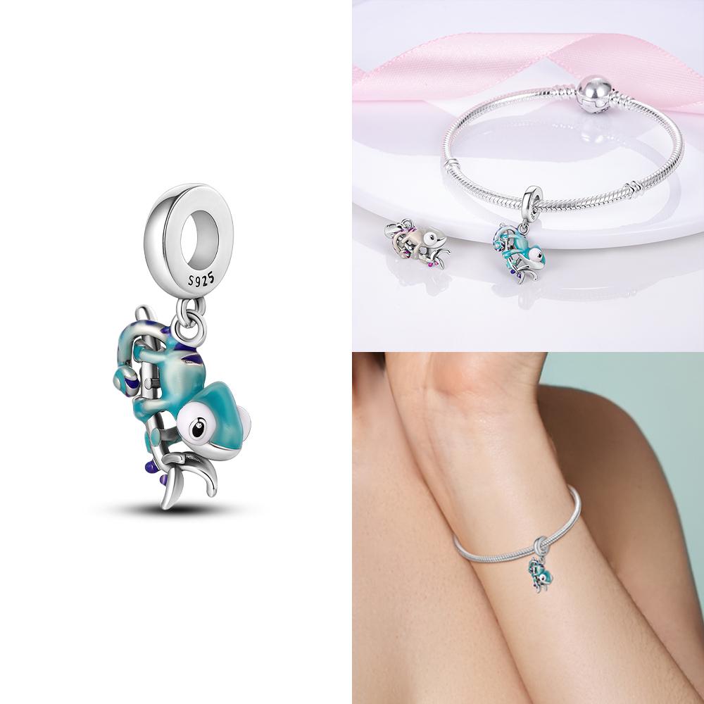 Pink Butterfly Luminous Firefly Dangle New Copper Charms Bead Fit Bangle Bracelet Necklace Diy Jewelry Women Gift