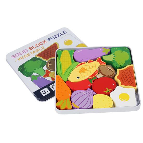 Деревянный блок-головоломка с животными Игра-головоломка Открытое воображение Дизайн Раннее образование Просвещение Сопоставление форм