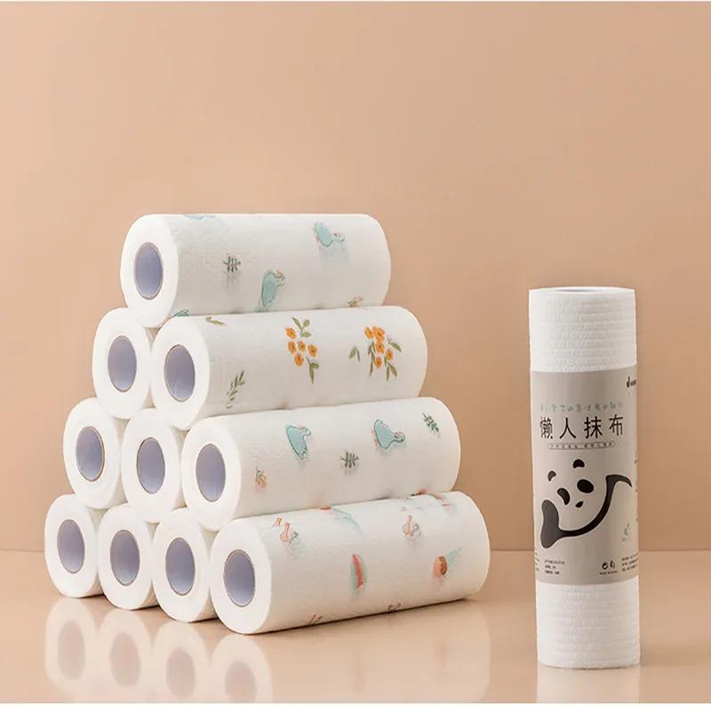 50 шт./рулонов кухонное полотенце для мытья посуды ленивая тряпка губка для мытья посуды без масла одноразовое полотенце для мытья посуды нетканый материал тряпки для уборки