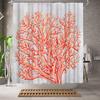 Морская шторка для душа Прибрежный коралловый декор для ванной комнаты Полиэстеровая ткань Шторка для душа Оранжевый и серый 180x180см