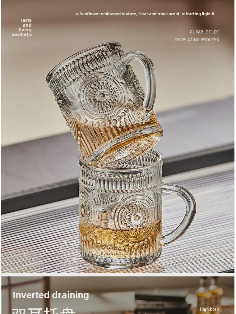 Стильный термостойкий стеклянный чайник с ручкой - большой емкости цветочный чайник для прохладительных напитков