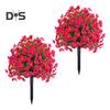 1/2Pcs Artificial Violet Flower with Stake UV Resistant Faux Plastic Flower Spike Indoor Outdoor Garden Porch Patio Wedding Party Decoration