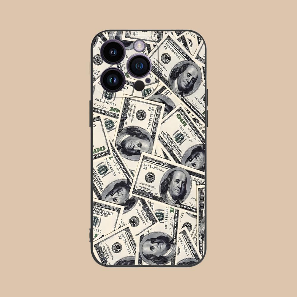 Чехол для телефона с принтом долларов США для iPhone 17 16 15 14 13 12 11 X XR XS 8 7 Air Pro Max Plus Mini Мягкий ударопрочный чехол из ТПУ