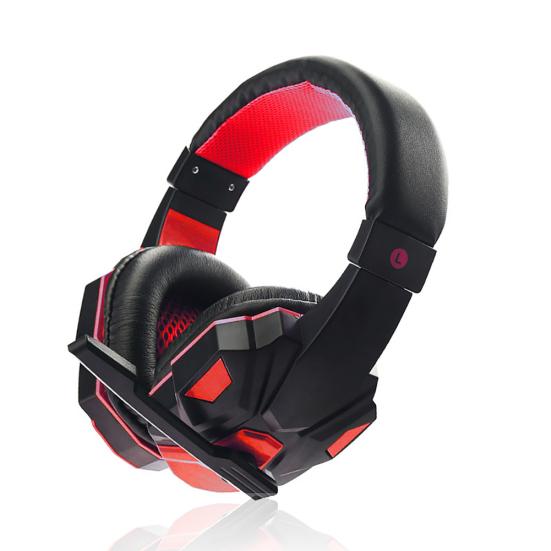LED Light Soft Ear Muff Adjustable Over-ear PC Notebook Gaming Wired Headset