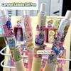4Pcs Cartoon Labubu Gel Pen Cute Kawaii Soft Grip Pressing Neutral Pen School Supplies Writing Tools Student Stationery Gifts