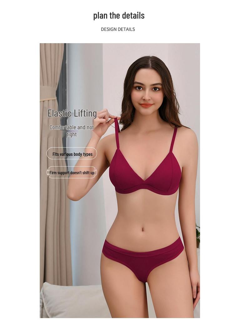 Французский бюстгальтер с треугольной чашкой без косточек для женщин - Тонкие бретели, Дышащий и удобный