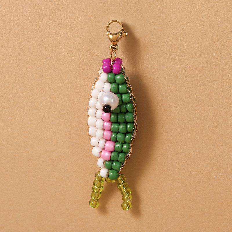 European Style Beaded Fish Keychain - Colorful, Handmade, Trendy Accessory for Car Keys