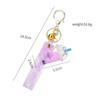 Bag Charm Cat Pearl Milk Tea Cup Keychain Key Chain Soft Drink Keyring Floating Drink Keyring