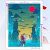 5D Diy Diamond Painting Japanese Anime Building Scene Fantasy Full Rhinestone Mosaic Embroidery Cross Stitch Kit Home Decor Gift