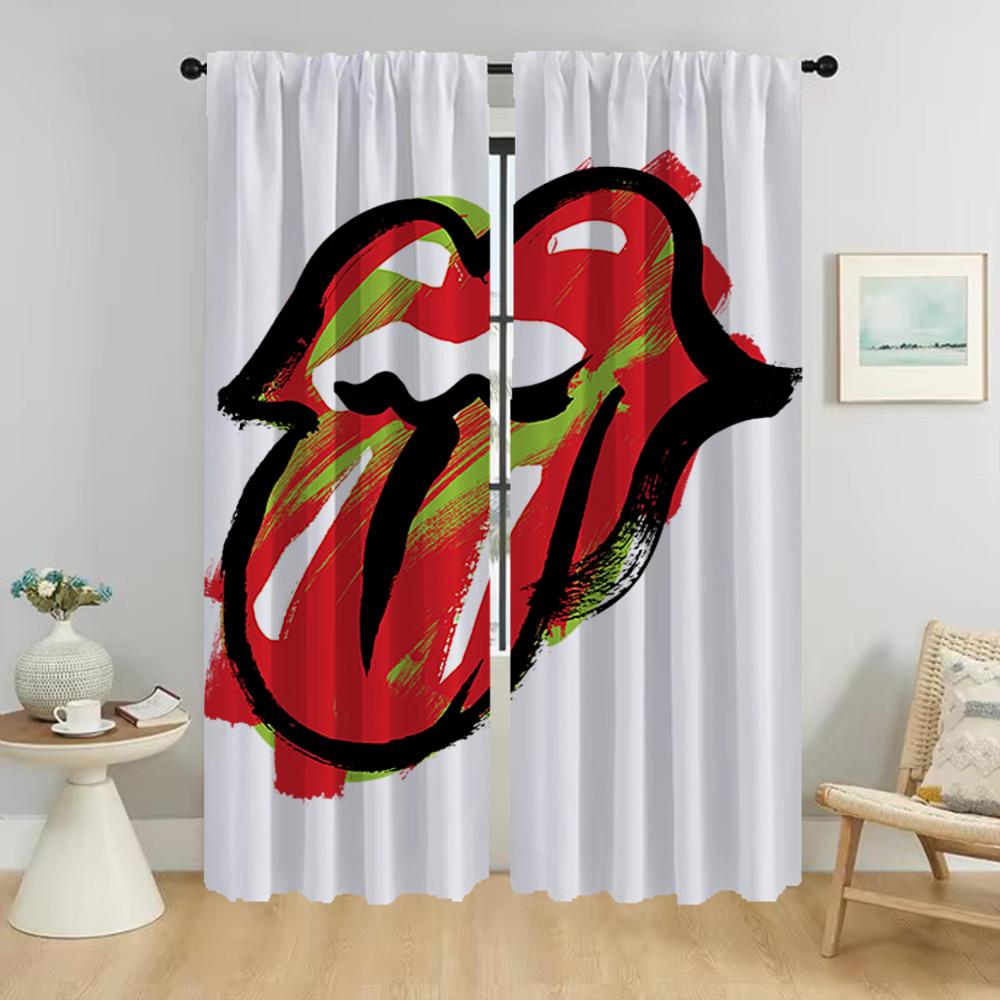 Украшения на Хэллоуин The Rollings Stones Шторы для гостиной Шторы для домашнего интерьера Шторы из 2 частей Тюль для спальни