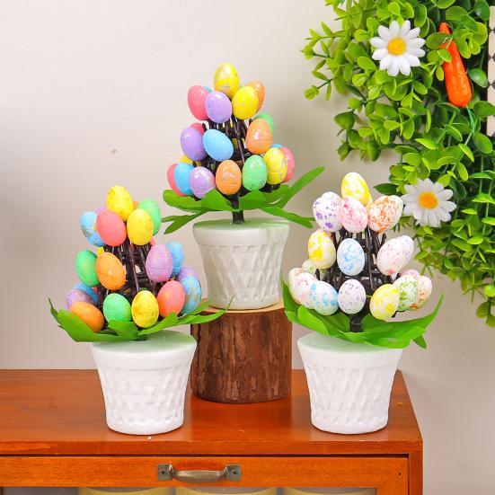 Easter Egg Ornament Easter Egg Bonsai Tree Low Maintenance Artificial Eggs Plants