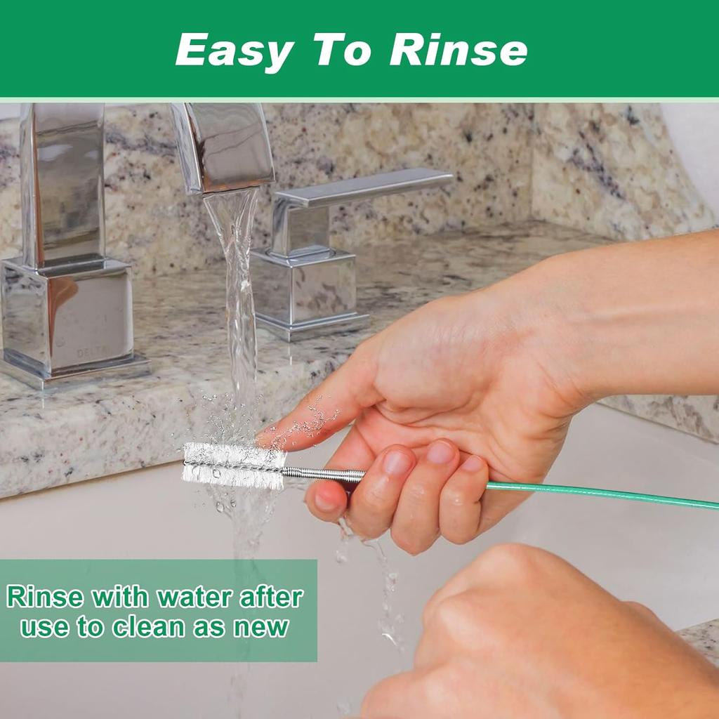 Auto Sunroof Drain Cleaning Tool,118Inch Long Pipe Cleaner For Car,Flexible Tube Cleaning Brush With 2Pcs 7.9Inch Cleaning Brush Skinny Pipe Drain