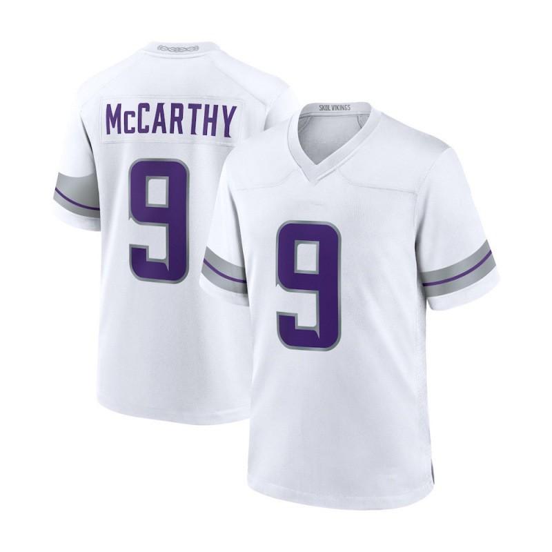 Minnesota Vikings 9 MCCARTHY 18 JEFFERSON Football Jersey Embroidered Sports Uniform