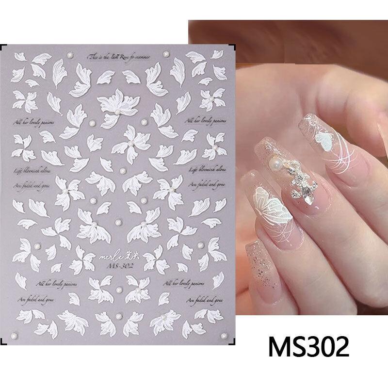 Наклейки для дизайна ногтей-бабочки 5D бронзовое серебро Аврора лазерное украшение для ногтей своими руками