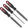 3-Piece Metal Hand File Set ? Large Steel Files for Ironwork, Metalworking, and Woodworking | Flat, Round, and Half-Round Files | High-Carbon