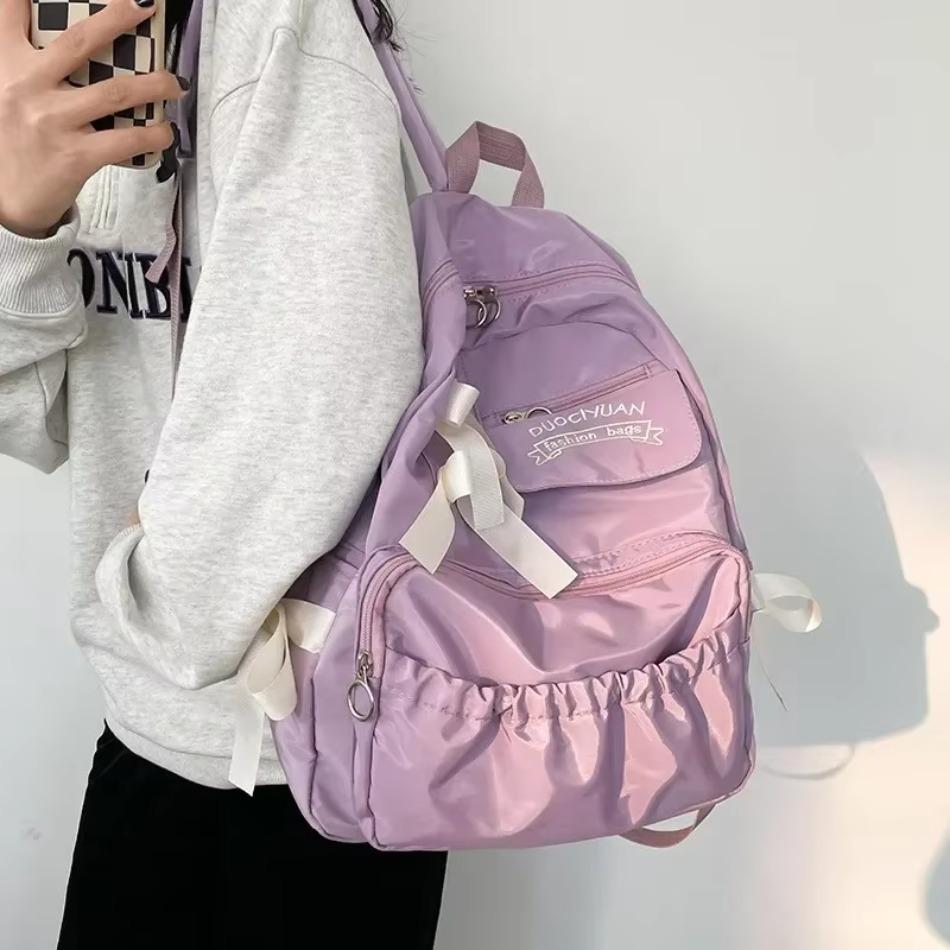 1 Pcs New Fresh and Sweet Middle School Bag High Capacity Korean Junior High Student Girl Backpack