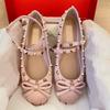 Мода НОВЫЙ Французский Стиль Заклепки Бандаж Круглый Носок Женские Бант Шелк Сатин Балетки Весна/Осень Балетки Бант Принцесса Девочки Женская Обувь