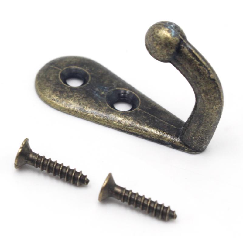 10 шт./лот ретро крючок с одним зубцом настенный крепление винты вешалка ключ пальто одежда сумка шляпа вешалки для хранения дома крючок для организации