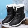 Winter Warm Snow Boots for Women Faux Fur Lining Waterproof Mid-Calf Ankle Booties Anti-Slip Outdoor Shoes Women's Lace Up Walking Hiking Sport Boots