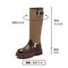 Thick-soled inner height-increasing Martin boots women's 2025 new autumn brown knight short boots women's popular western cowboy boots
