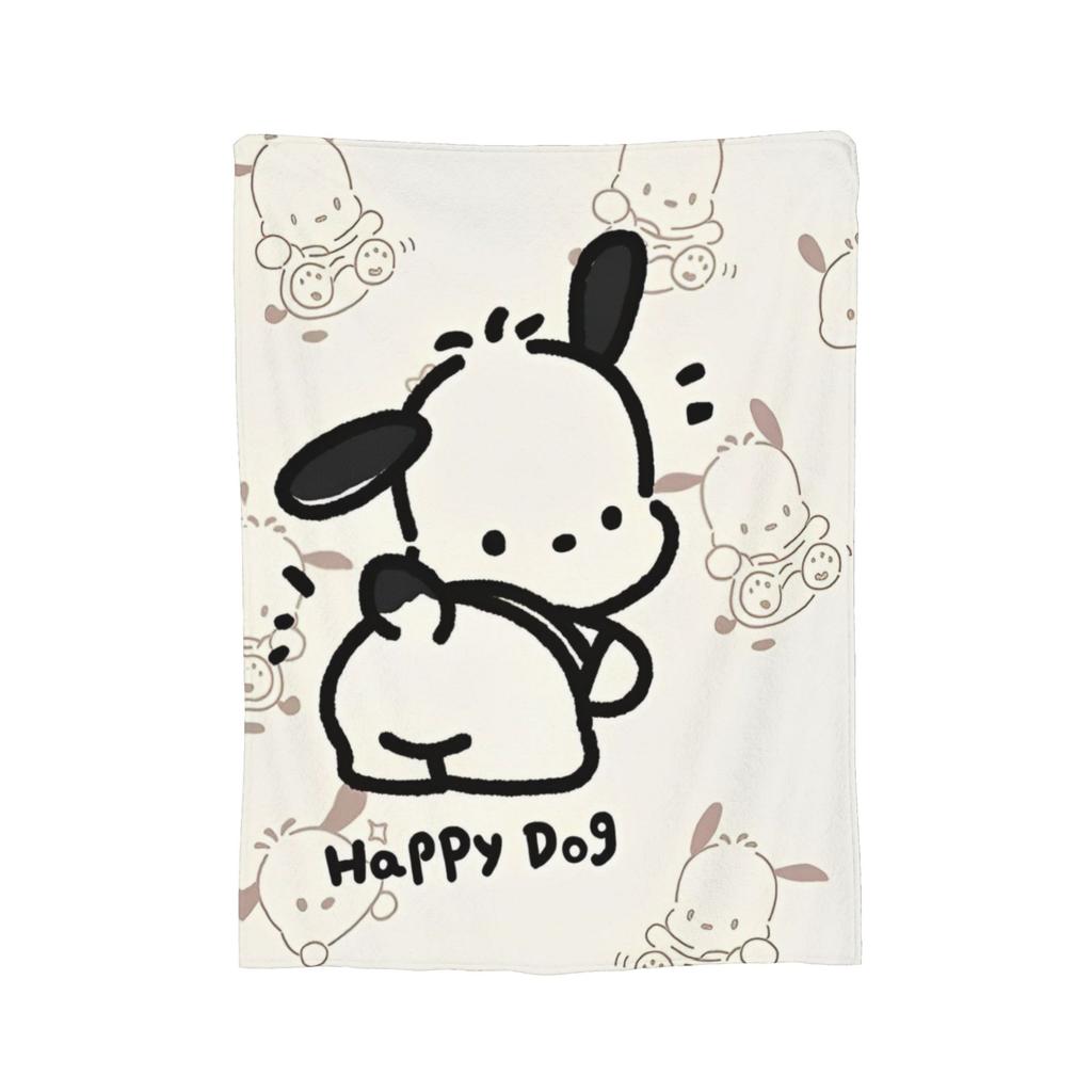 Pochacco Cute Blue Flannel blanket Cartoon Dog Awesome Throw blanket for Bed Sofa Couch 125*100cm Bedspreads,