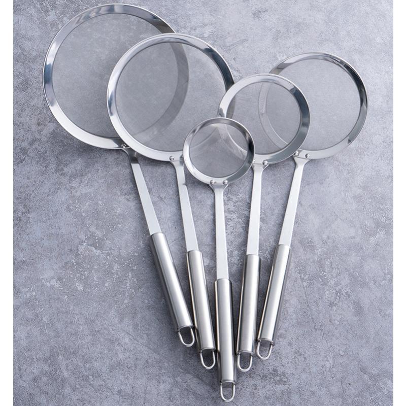 HANYANG 304 Широкая боковая круглая стальная ручка ситечко для утечки из нержавеющей стали Кухонные принадлежности Посуда Воронка Воронка Горячий горшок для супа