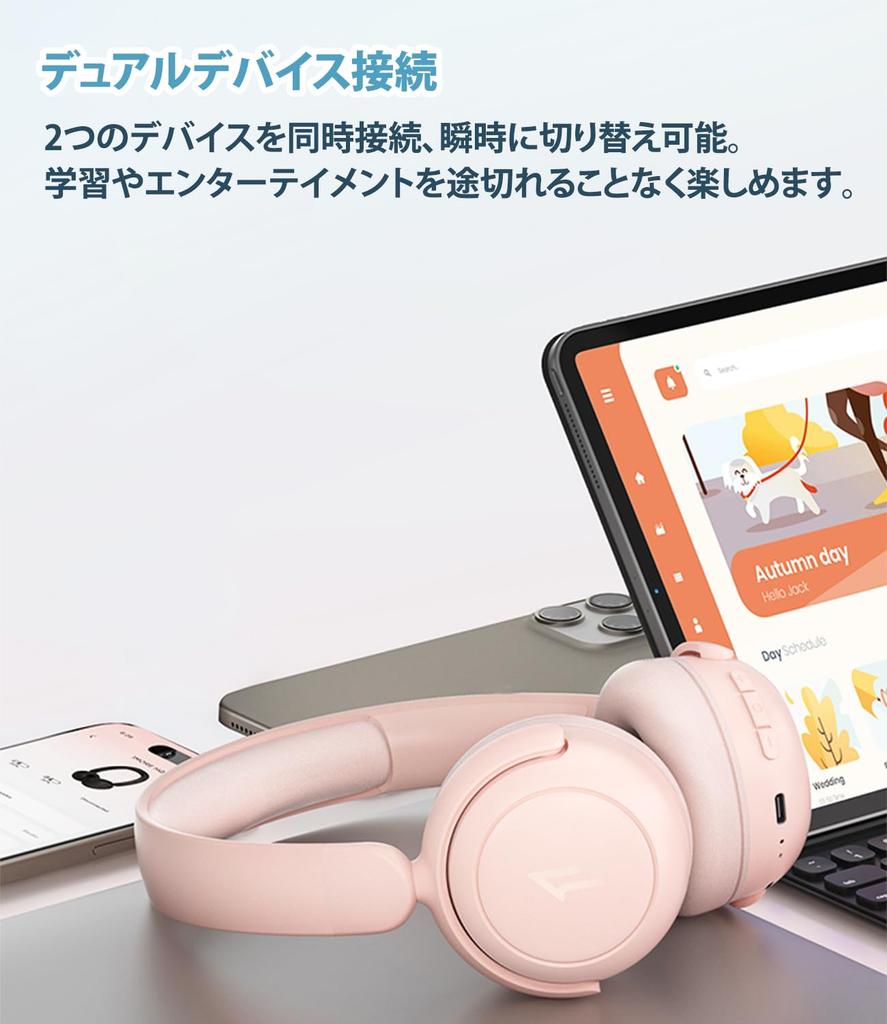1MORE Детские наушники SonoFlow Mini HQ20 Беспроводные Bluetooth с контролем громкости DLC до 65 часов изоляции как для детей, так и для 5.3 [Для